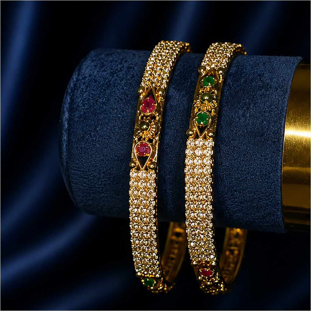 Aurelia Emerald Ruby Sparkle Bangles