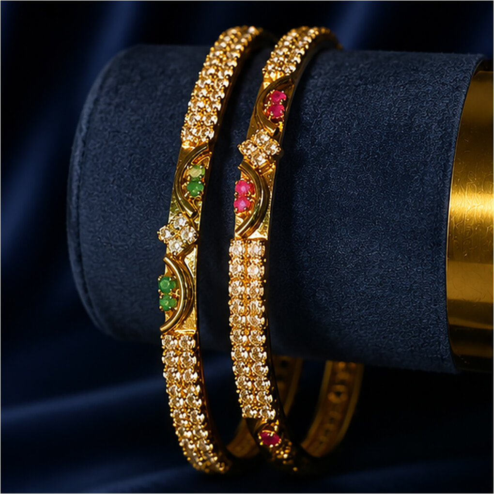 Aurelia Emerald Ruby Sparkle Bangles
