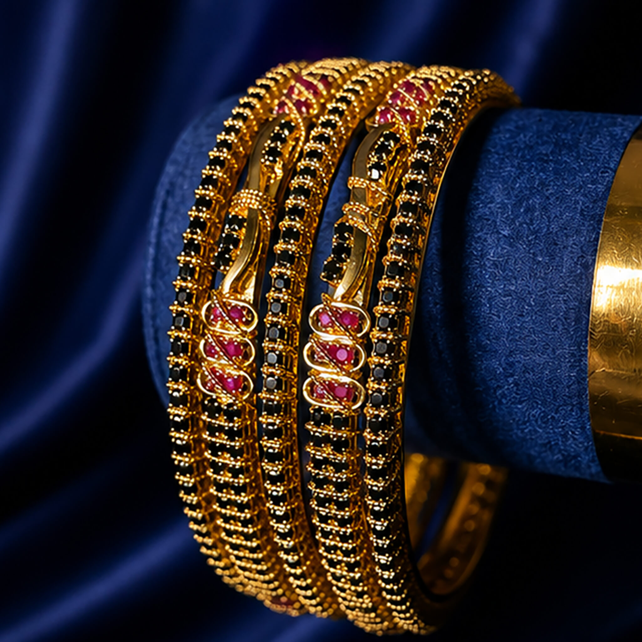 Aurelia Ruby Noir Heritage Bangles
