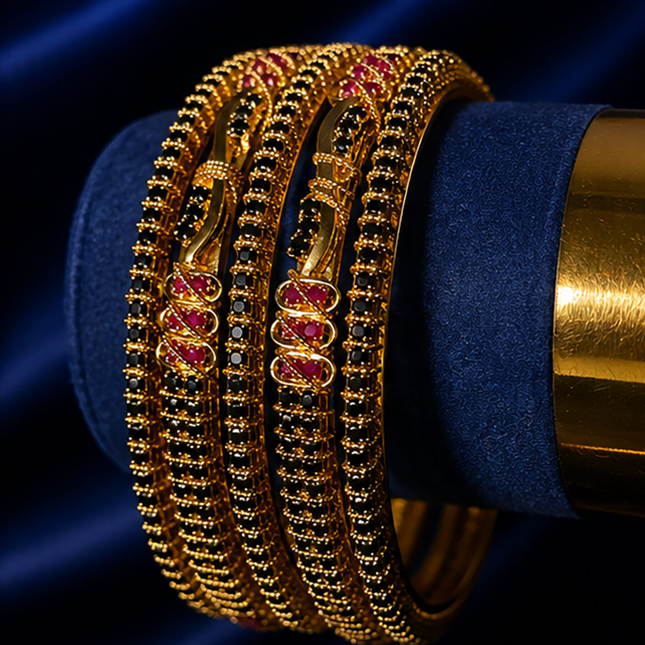 Aurelia Ruby Noir Heritage Bangles