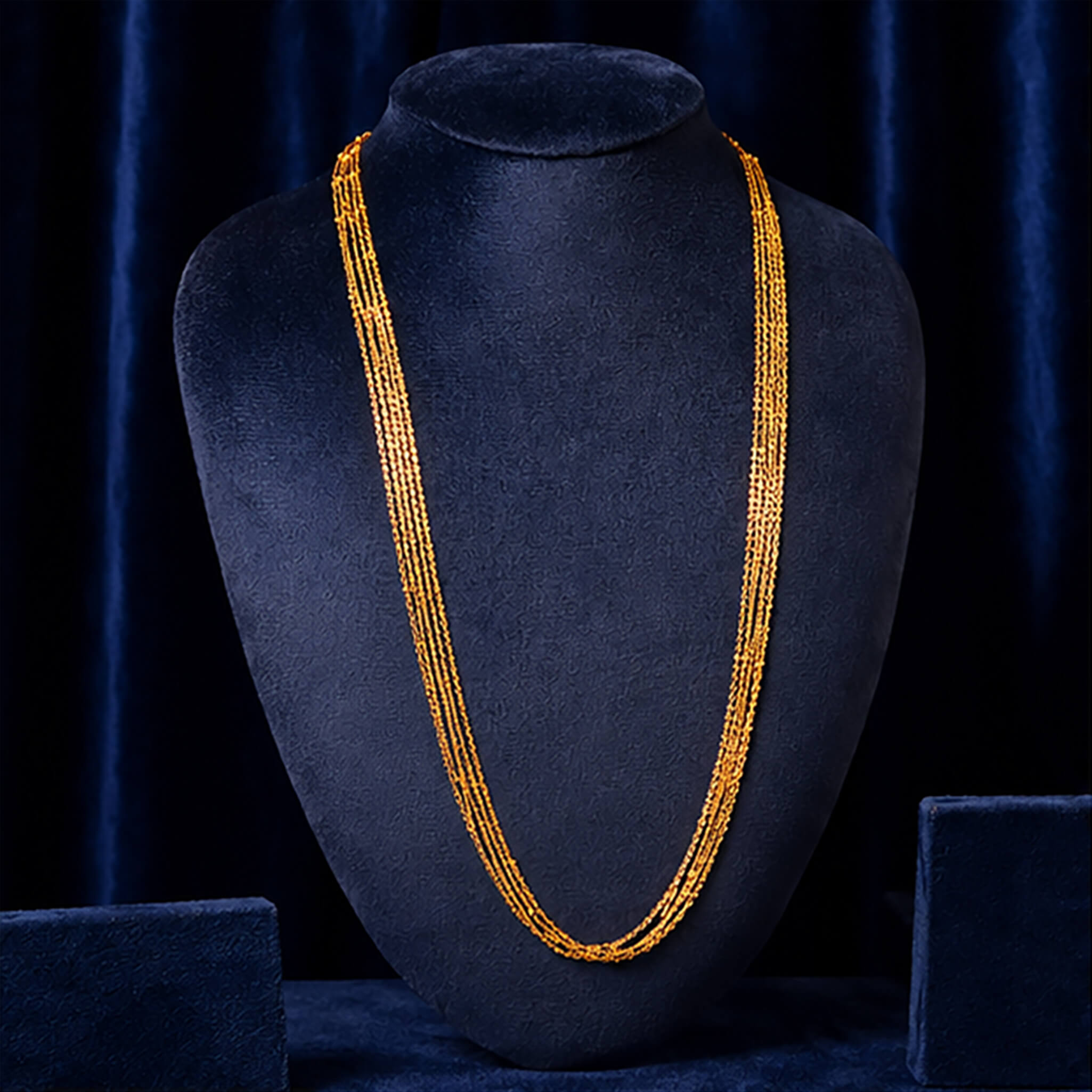 Aurelia Golden Harmony Multi-Strand Long Chain
