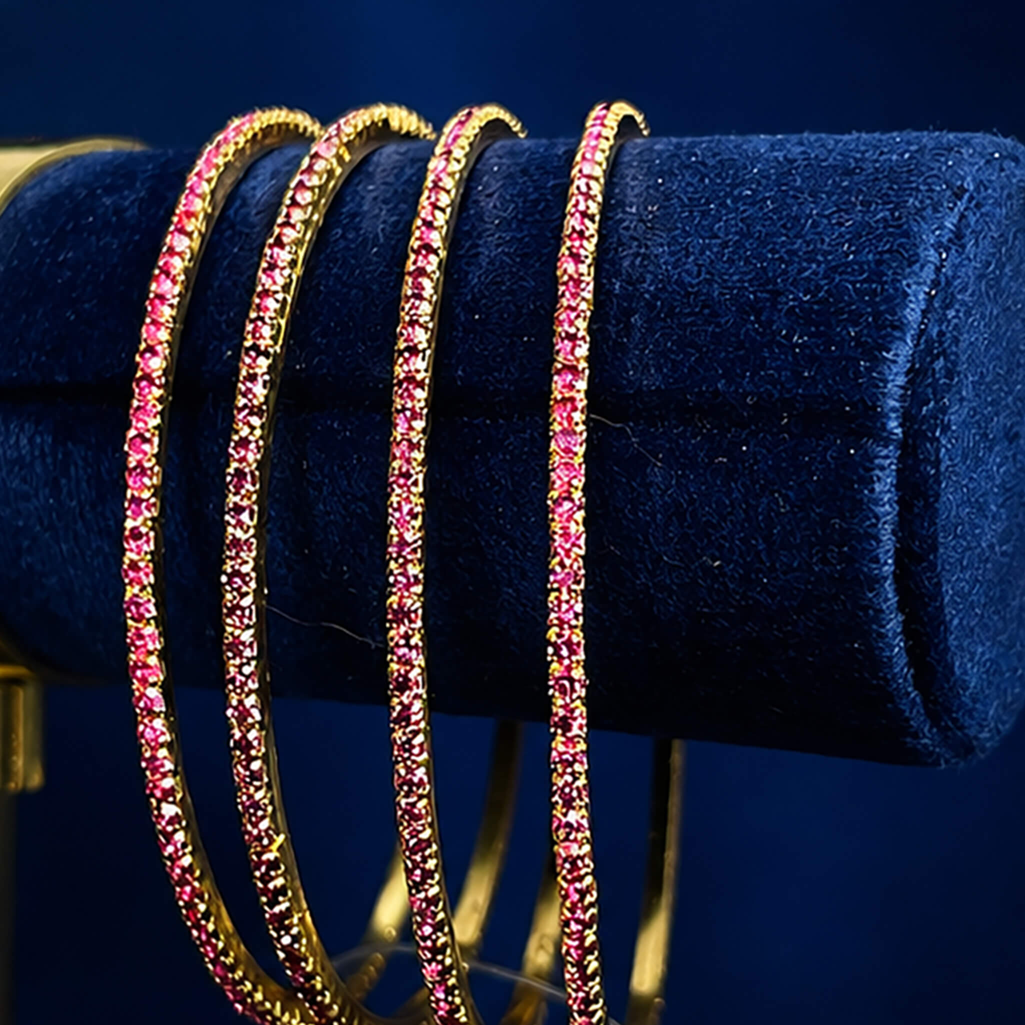 Aurelia Ruby Sparkle Bangles Set