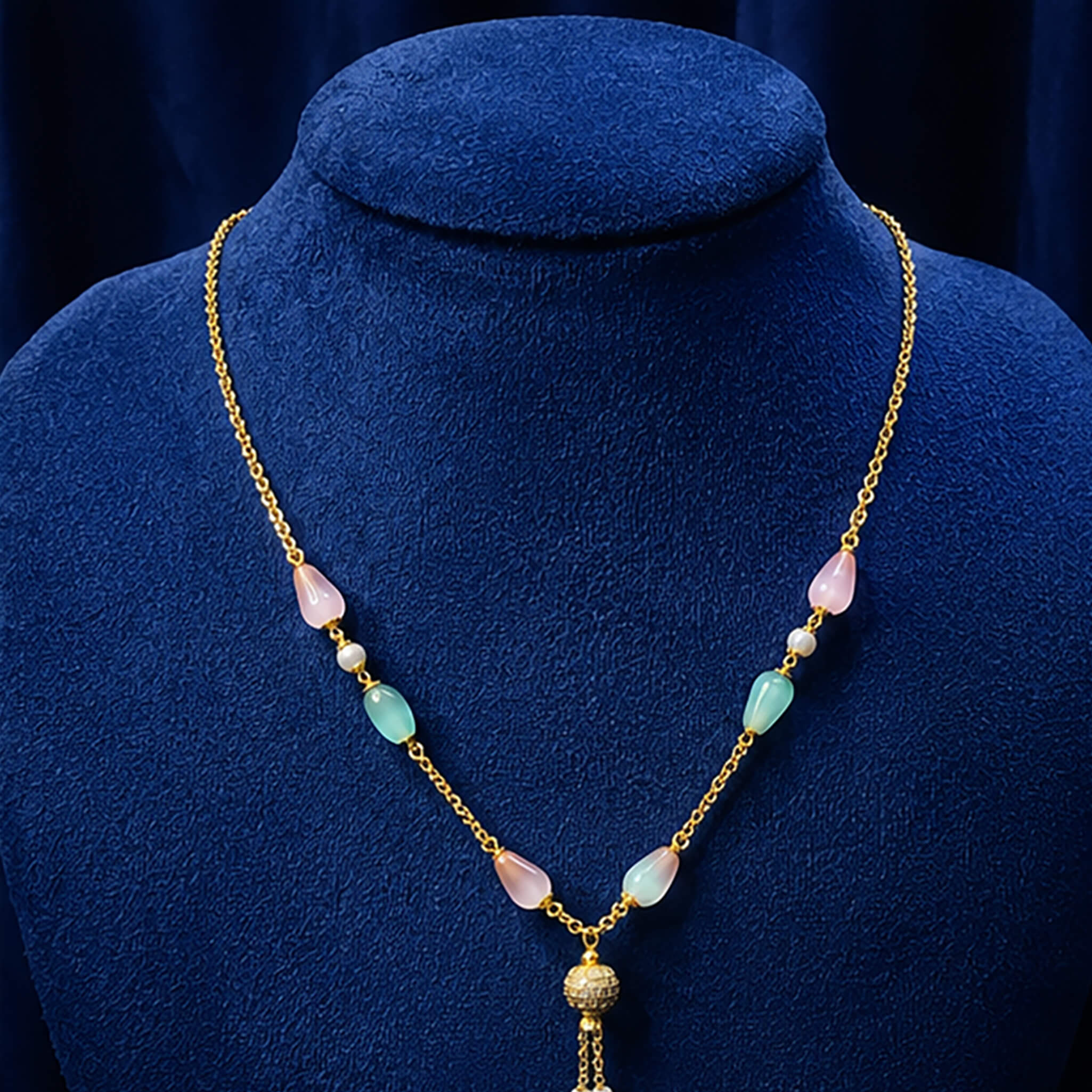 Aurelia Pastel Dewdrop Pendant Necklace
