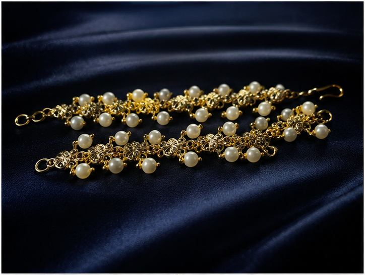 Aurelia Pearl Floral Mattilu (Ear Chain)
