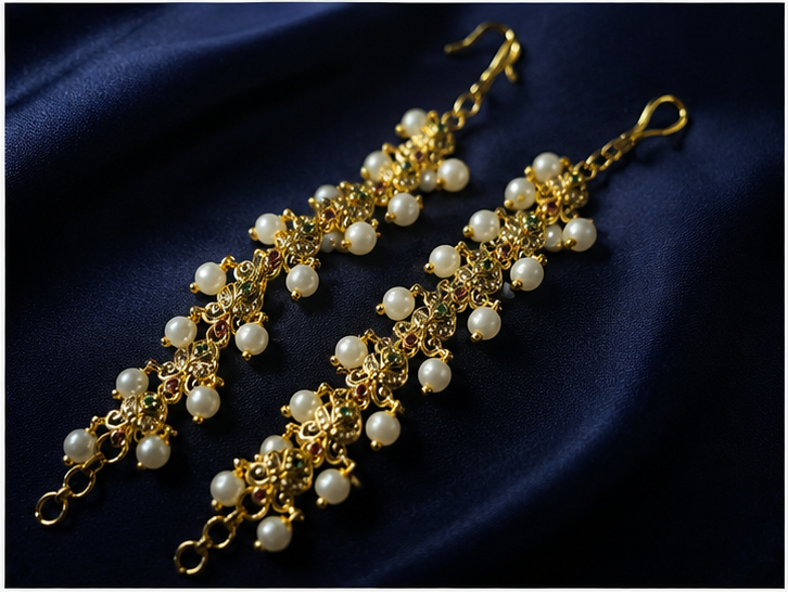 Aurelia Pearl Floral Mattilu (Ear Chain)