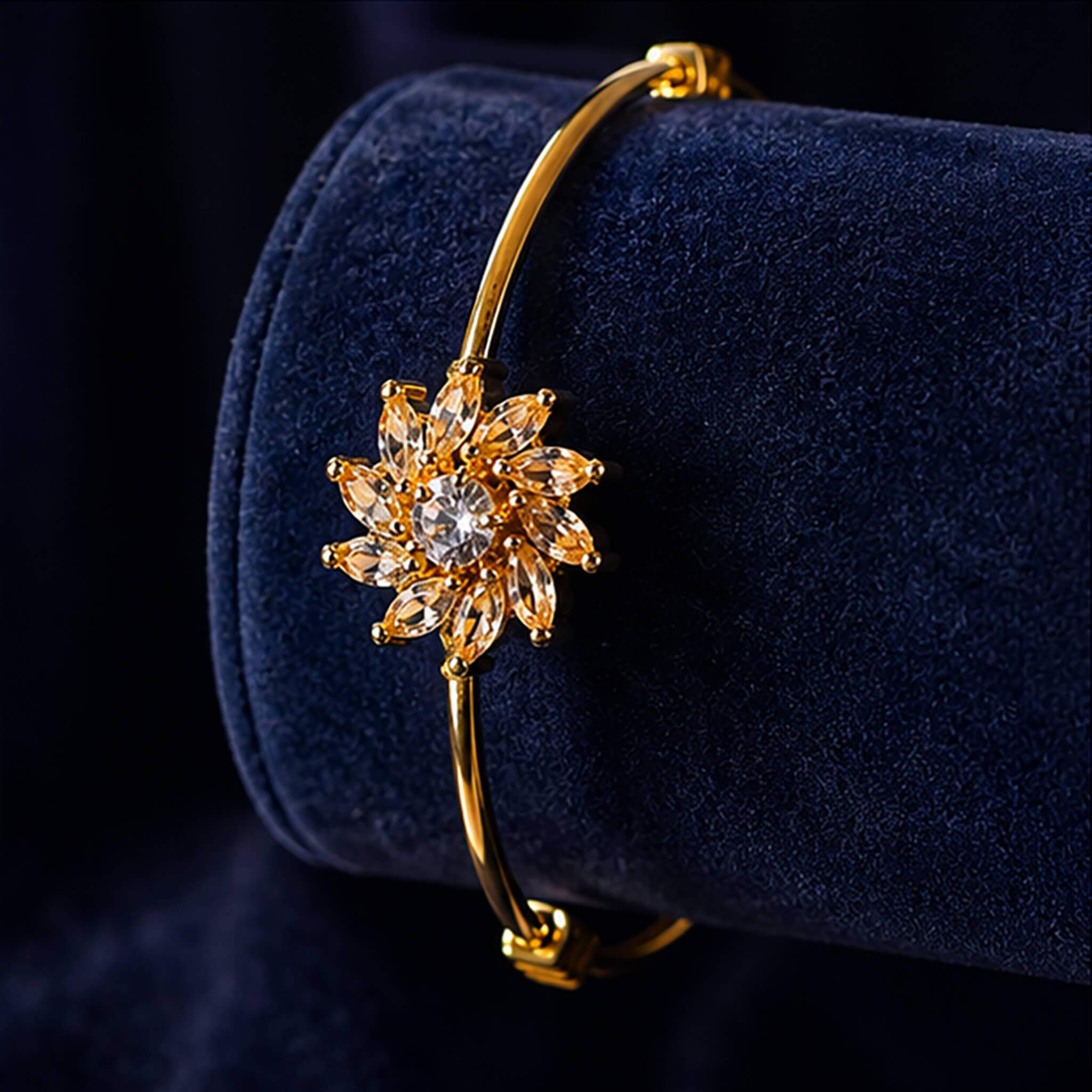 Aurelia Golden Blossom Crystal Bracelet