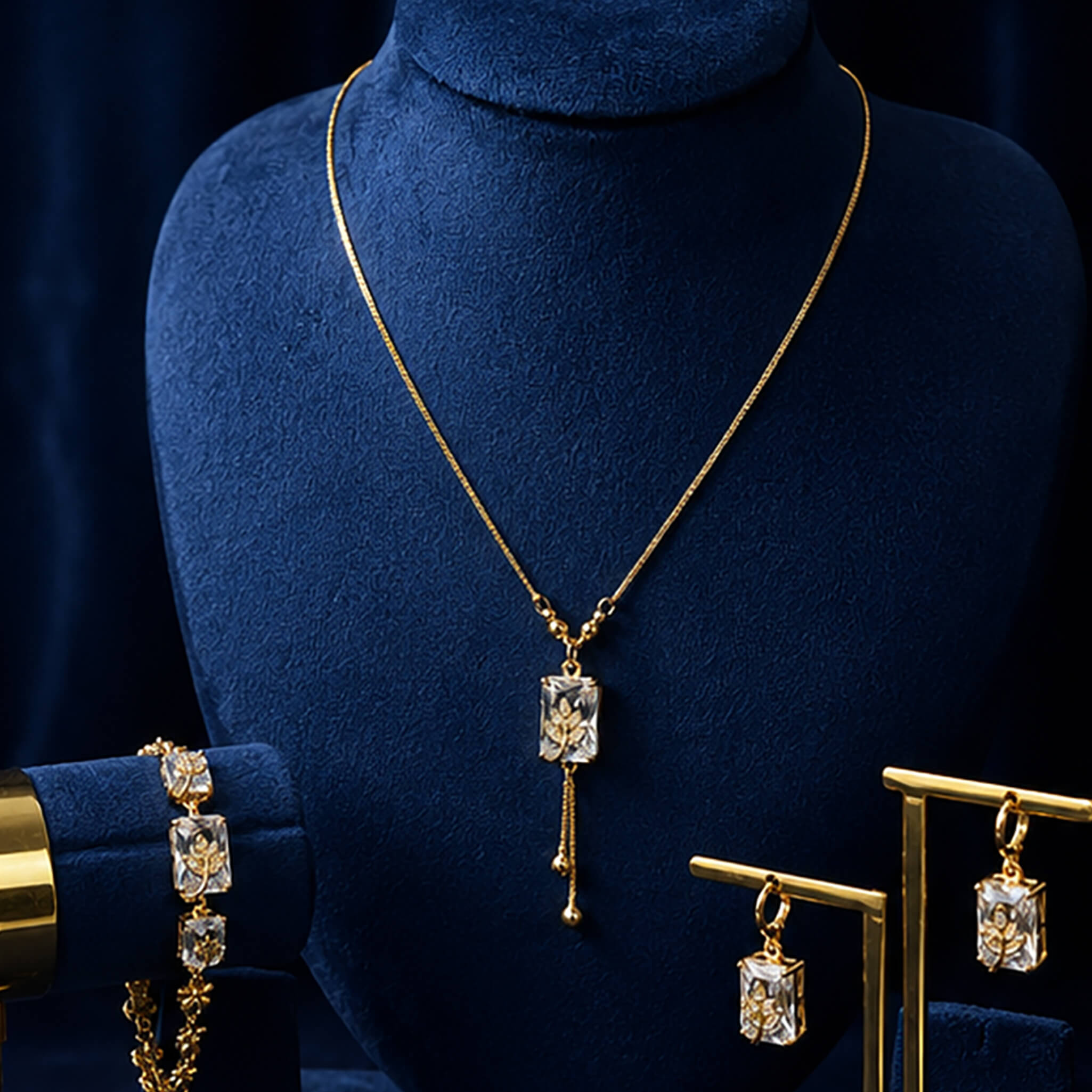 Aurelia Crystal Bloom Pendant Set