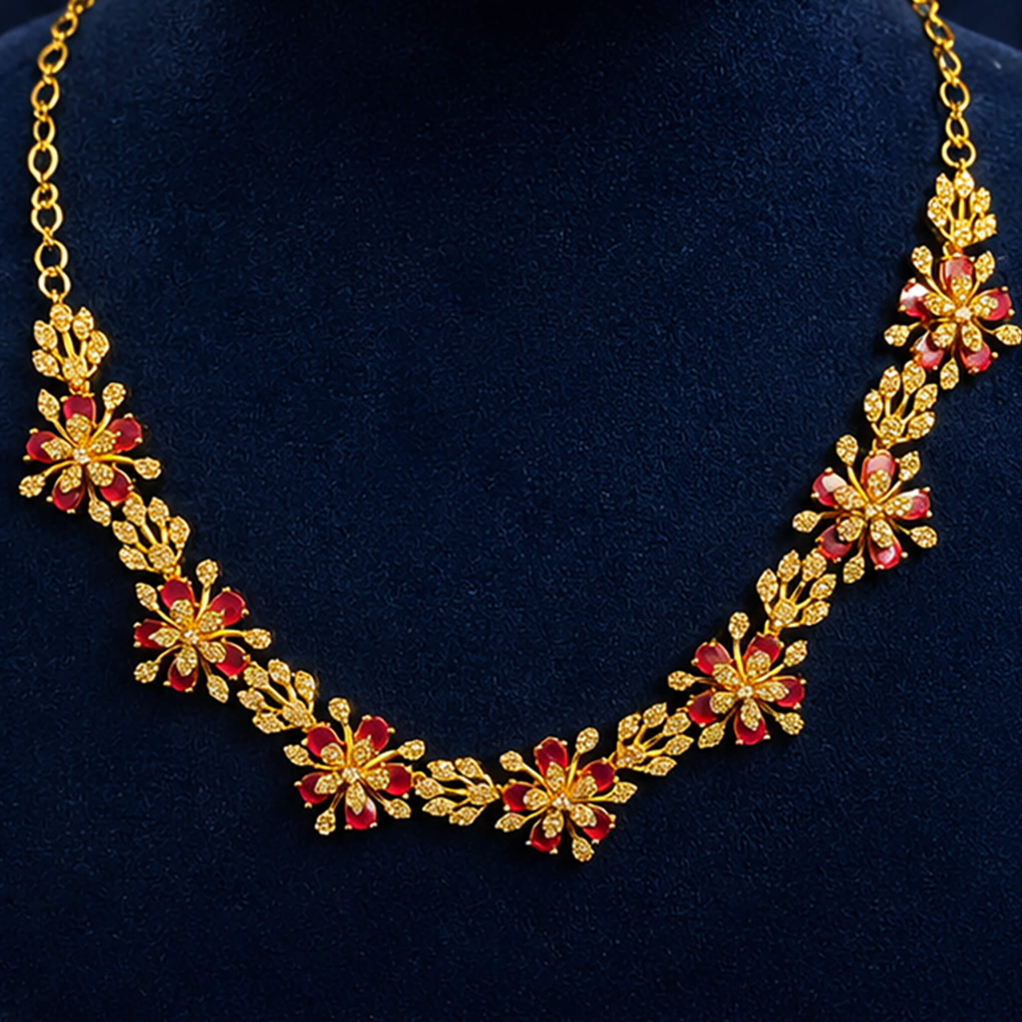 Aurelia Scarlet Bloom Floral Jewelry Set