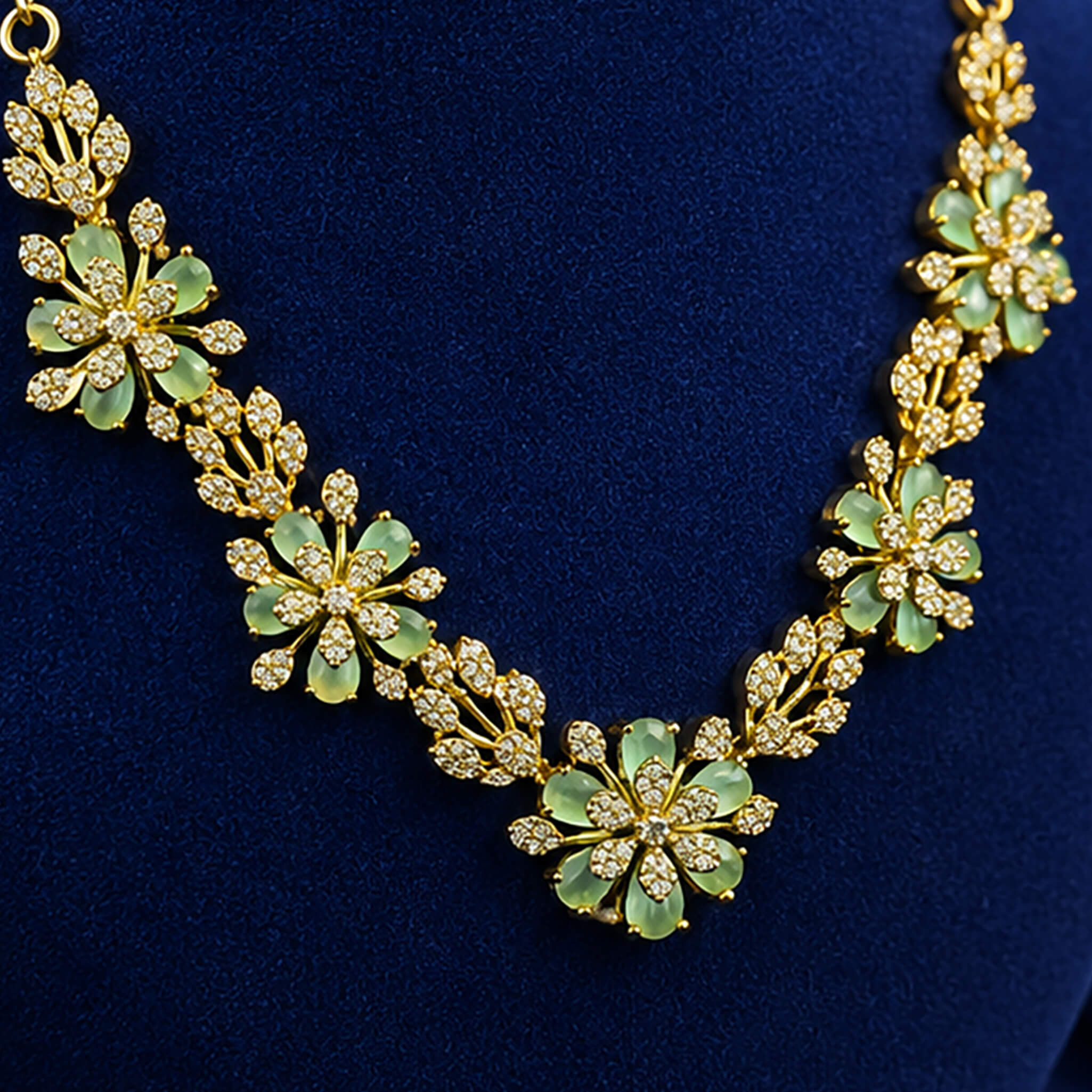 Aurelia Mint Blossom Floral Jewelry Set
