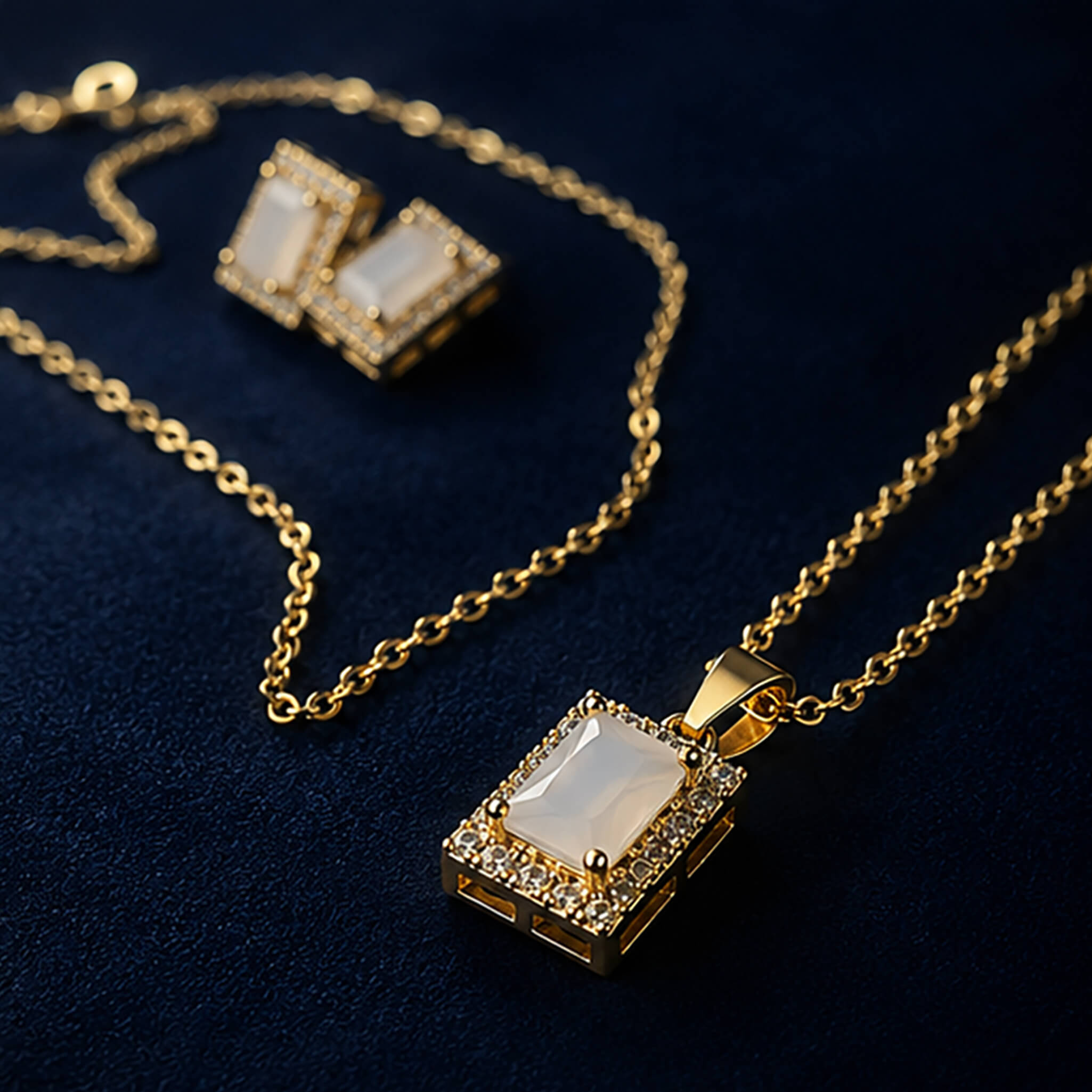 Aurelia Ivory Radiance Pendant & Earrings Set