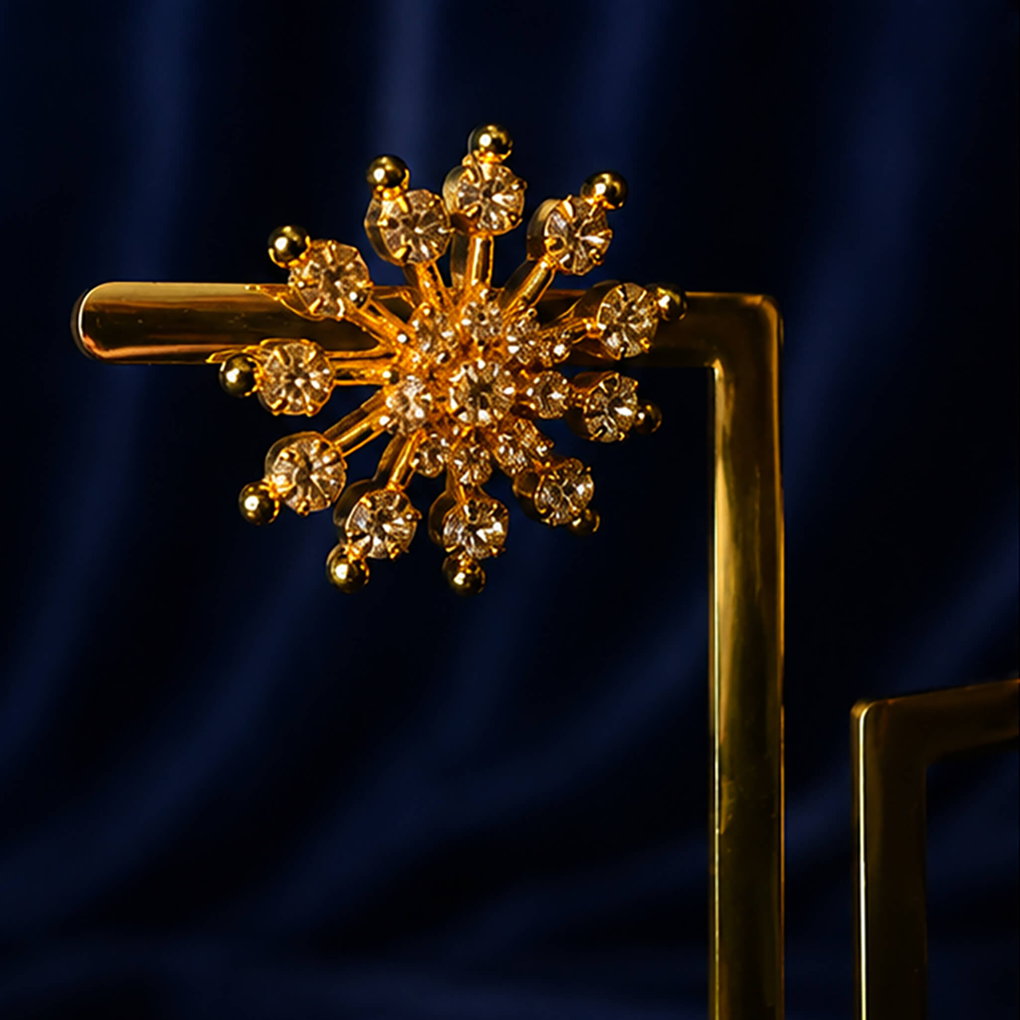 Aurelia Golden Snowflake Crystal Stud Earrings