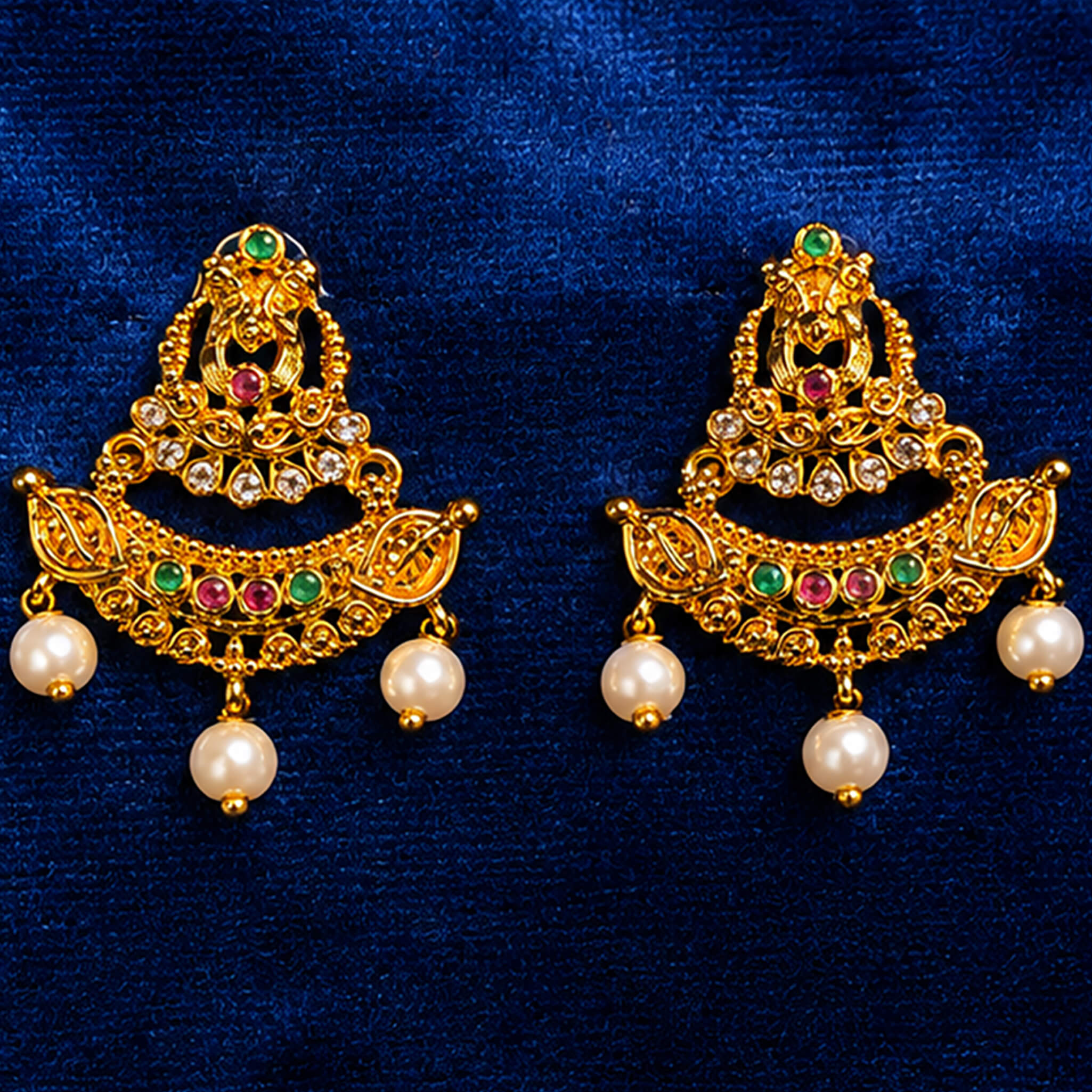 Aurelia Heritage Pearl Chandbali Ear Tops