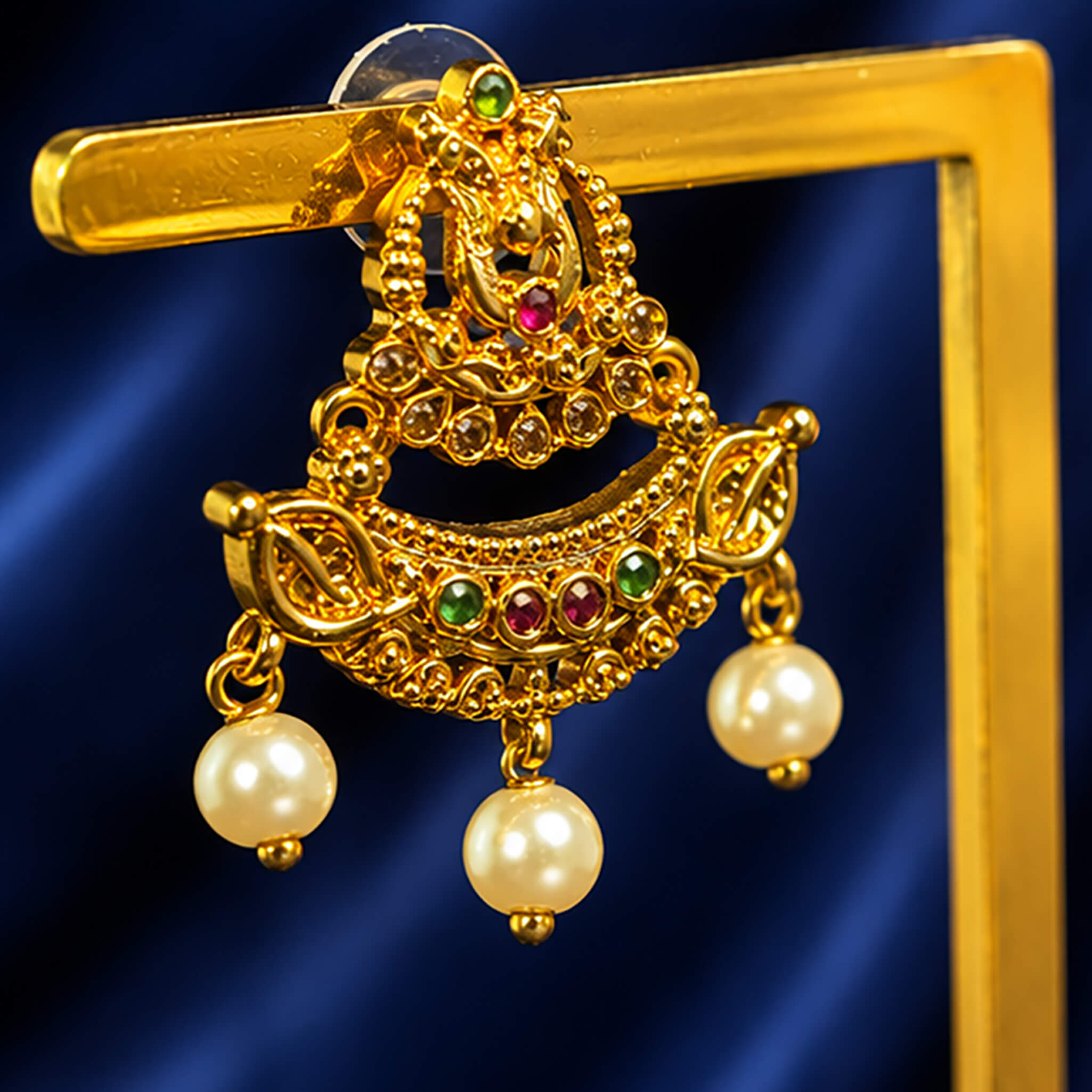 Aurelia Heritage Pearl Chandbali Ear Tops