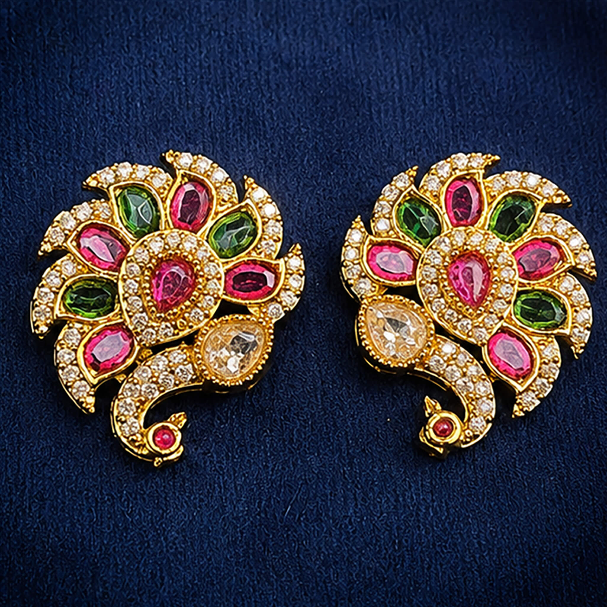 Aurelia Royal Floral Stone Ear Tops