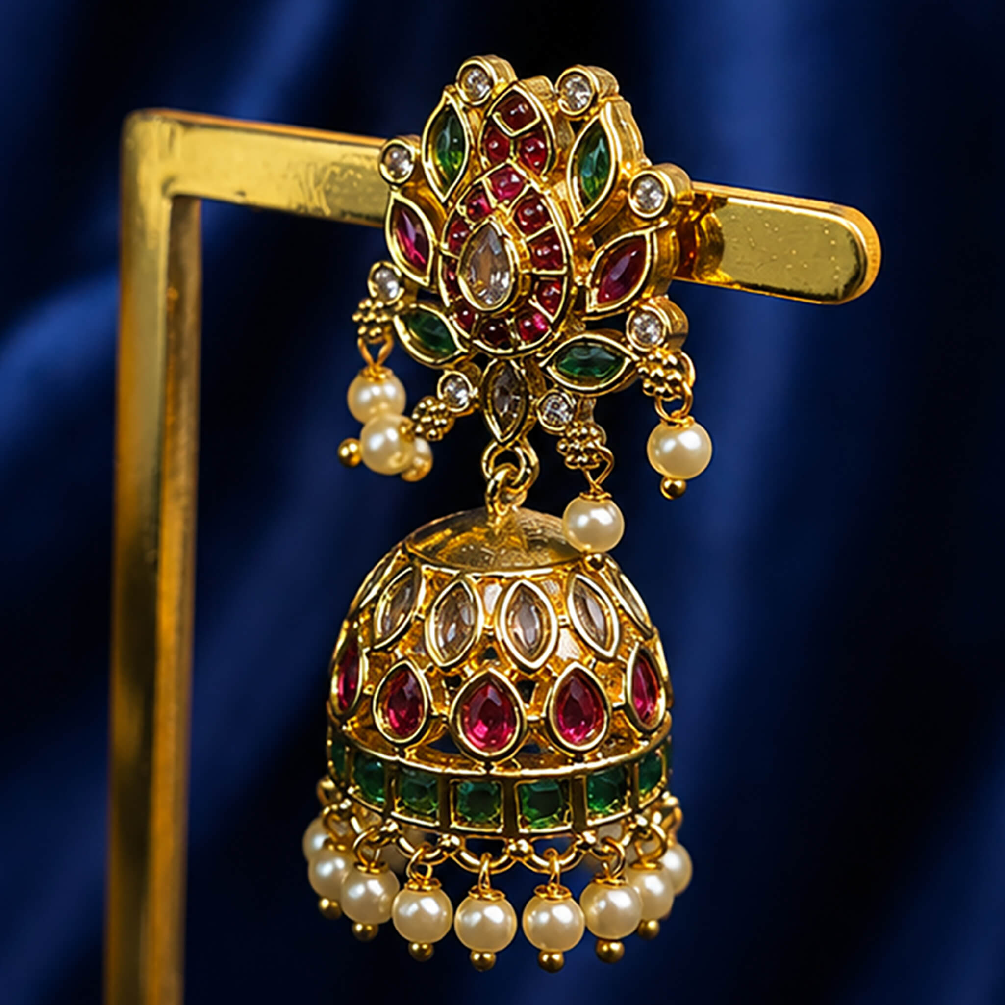 Aurelia Royal Pearl Jhumka Ear Tops