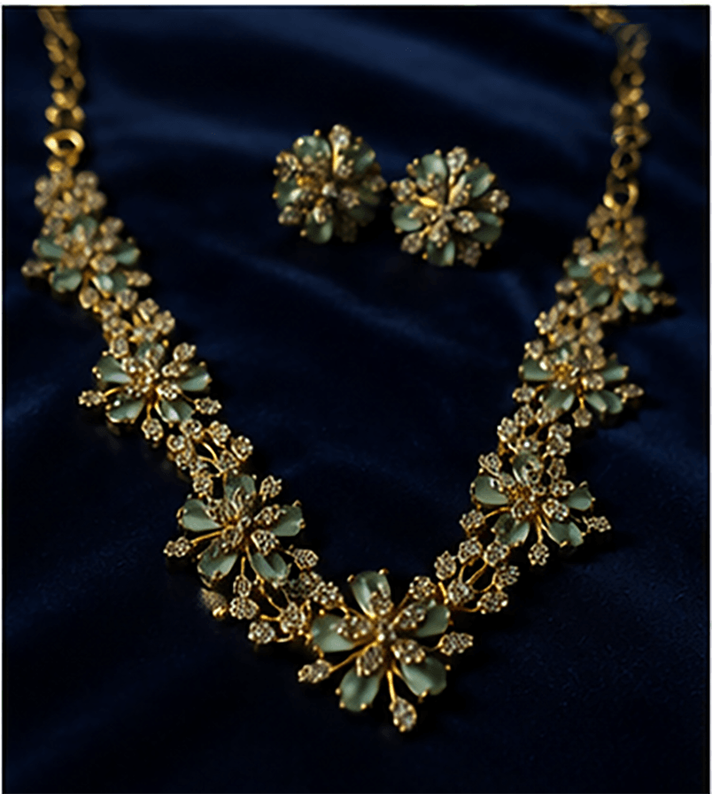 Floral Radiance Necklace Set - Aurelia Jewels – Elegance That Shines
