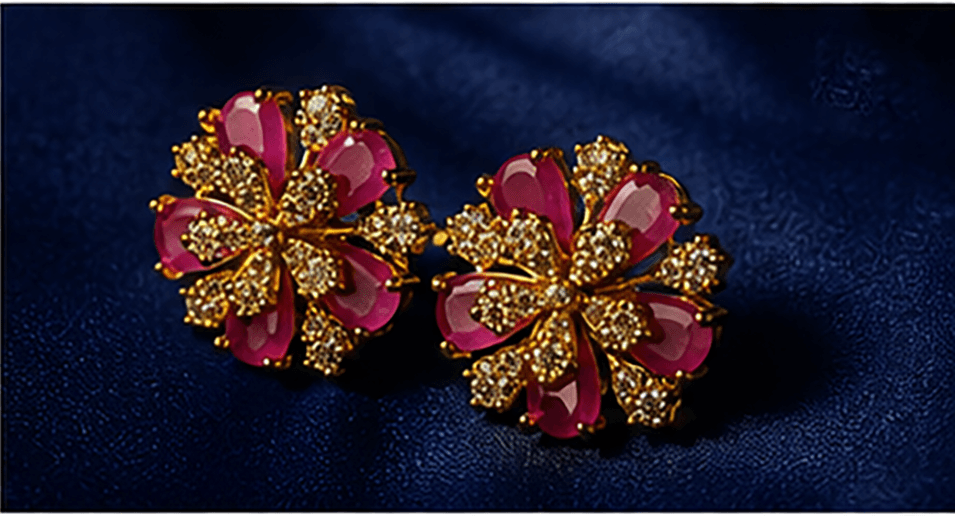 Ruby Blossom Floral Necklace Set - Aurelia Jewels – Elegance That Shines