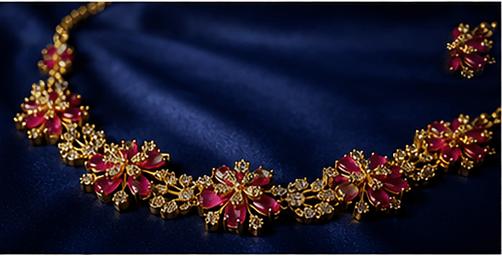 Ruby Blossom Floral Necklace Set - Aurelia Jewels – Elegance That Shines